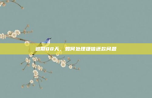 逾期88天，如何处理捷信还款问题-第1张图片-爱好者网